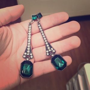 fancy (fake) emerald earrings